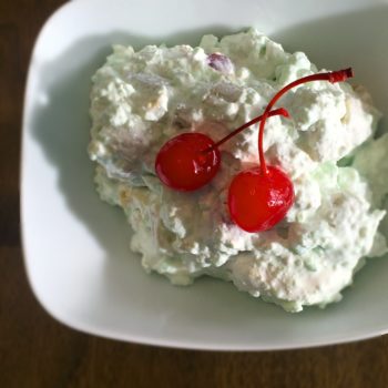 Retro 7-Up Salad with Lime Jello and Marshmallows